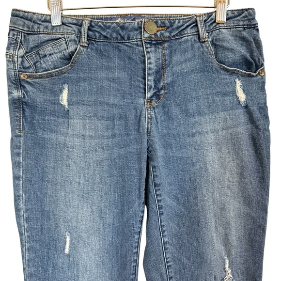 Democracy “flex”-ellent Straight Jeans Women’s Size 8 Frayed Hem - Picture 2 of 12